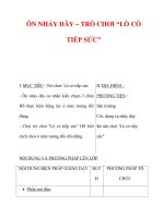 Giáo án môn thể dục lớp 3:Tên bài dạy : ÔN NHẢY DÂY – TRÒ CHƠI “LÒ CÒ TIẾP SỨC” doc