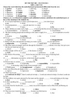 ĐỀ THI THỬ ĐH – CĐ NĂM 2011 MÔN: ANH VĂN doc