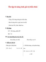 Giáo án môn Toán lớp 3 :Tên bài dạy : Ôn tập kĩ năng tính giá trị biểu thức pptx