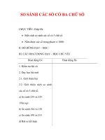 Giáo án môn Toán lớp 2:Tên bài dạy :SO SÁNH CÁC SỐ CÓ BA CHỮ SỐ doc