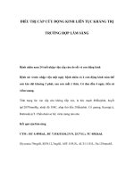 ÐIỀU TRỊ CẤP CỨU ÐỘNG KINH LIÊN TỤC KHÁNG TRỊ TRƯỜNG HỢP LÂM SÀNG ppsx