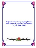 Luận văn: Thực trạng và giải pháp cho hoạt động xuất khẩu giầy dép của công ty giầy Thuỵ Khuê ppt