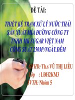 THIẾT KẾ TRẠM XỬ LÝ NƯỚC THẢI SẢN XUẤT MÍA ĐƯỜNG CÔNG TY TNHH MK SUGAR VIỆT NAM  CÔNG SUẤT 250M3NGÀY.ĐÊM