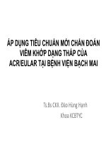 Tài liệu Bài Giảng Cập Nhật  Chẩn đoán viêm khớp dạng thấp mới nhất của  bệnh viện Bạch Mai