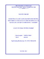 ảnh hưởng của liều lượng đạm đến sinh trưởng, phát triển và năng suất của một số giống lúa lai tại gia lâm, hà nội và nghĩa hưng, nam định