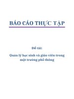 Đề tài: Quản lý học sinh và giáo viên trong một trường phổ thông doc