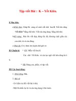 Giáo án Tiếng Việt lớp 3 : Tên bài dạy : Tập viết Bài : K – Yết Kiêu. docx