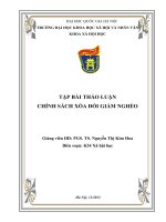 TẬP BÀI THẢO LUẬN CHÍNH SÁCH XÓA ĐÓI GIẢM NGHÈO