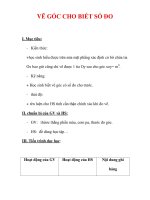 Giáo án môn Toán lớp 6 : Tên bài dạy : VẼ GÓC CHO BIẾT SỐ ĐO pps