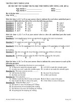 ĐỀ THI THỬ TỐT NGHIỆP TRUNG HỌC PHỔ THÔNG MÔN TIẾNG ANH - ĐỀ 4 docx