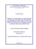 nghiên cứu ảnh hưởng của chế phẩm hữu cơ sinh học, chất điều tiết sinh trưởng đến sinh trưởng, phát triển, năng suất giống lúa thuần bc15 vụ chiêm xuân 2011 tại huyện phù ninh, tỉnh phú thọ