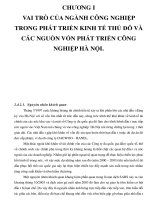 CHƯƠNG I VAI TRÒ CỦA NGÀNH CÔNG NGHIỆP TRONG PHÁT TRIỂN KINH TẾ THỦ ĐÔ VÀ CÁC NGUỒN VỐN PHÁT TRIỂN CÔNG NGHIỆP HÀ NỘI._2 doc