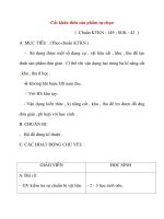 Giáo án môn Kỹ Thuật: Cắt khâu thêu sản phẩm tự chọn (tiết 1) potx