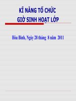 KĨ NĂNG TỔ CHỨC GIỜ SINH HOẠT LỚP pot