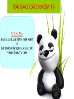 VAS 25: BÁO CÁO TÀI CHÍNH H ỢP NHẤT VÀ KẾ TOÁN CÁC KHOẢN ĐẦU TƯ VÀO CÔNG TY CON potx