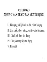 CHƯƠNG 3 NHỮNG VẤN ĐỀ CƠ BẢN VỀ TÍN DỤNG doc