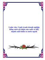 Luận văn: Cạnh tranh doanh nghiệp bằng cách cải thiện sản xuất và đẩy mạnh xuất khẩu ra nước ngoài doc