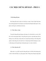 CÁC HỘI CHỨNG HÔ HẤP – PHẦN 1 ppt