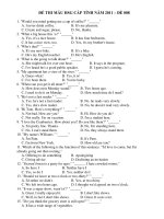 ĐỀ THI MẪU HSG CẤP TỈNH NĂM 2011 – ĐỀ 008 doc