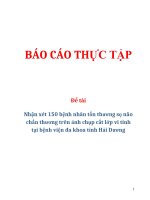 Đề tài: Nhận xét 150 bệnh nhân tổn thương sọ não chấn thương trên ảnh chụp cắt lớp vi tính tại bệnh viện đa khoa tỉnh Hải Dương pdf