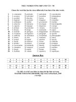 TRẮC NGHIỆM TỔNG HỢP ANH VĂN – N8 pptx