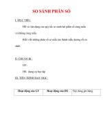 Giáo án môn Toán lớp 6 : Tên bài dạy : SO SÁNH PHÂN SỐ docx