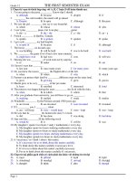 THE FIRST SEMESTER EXAMINATION - TEST 16 pptx