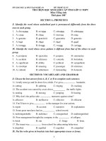 ĐỀ THI ĐỀ XUẤT THI CHỌN HỌC SINH GIỎI CẤP TỈNH LỚP 12 THPT Môn: Tiếng Anh potx