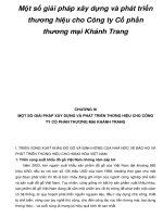 Một số giải pháp xây dựng và phát triển thương hiệu cho Công ty Cổ phần Khánh Trang docx