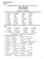 THI CHỌN HỌC SINH GIỎI TỈNH - LỚP 12 THPT ĐỀ XUẤT Môn : TIẾNG ANH pptx