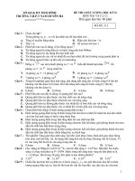 ĐỀ THI CHẤT LƯỢNG HỌC KỲ II MÔN THI: VẬT LÍ 12- MÃ ĐỀ: 313 ppt