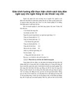 Giáo trình hướng dẫn thực hiện chính sách bảo đảm ngân quỹ cho ngân hàng từ các khoản vay vốn phần 1 pdf