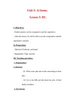 Giáo án Anh văn lớp 7 : Tên bài dạy : Unit 3: At home. Lesson 5: B5 . pdf