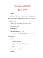 Giáo án Anh văn lớp 6 : Tên bài dạy : Unit three: AT HOME B 3 - 5 (P 37) pps