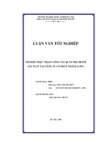 Tìm hiểu thực trạng công tác quản trị chi phí sản xuất tại công ty cổ phần thăng long
