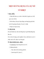 Giáo án Vật lý lớp 6 : Tên bài dạy : MỘT SỐ ỨNG DỤNG CỦA SỰ NỞ VÌ NHIỆT pdf