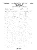 ĐỀ KIỂM TRA HỌC KỲ 1 TIẾNG ANH 12 NĂM HỌC 2010 - 2011 - MÃ ĐỀ 101 doc