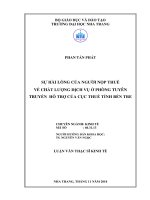 sự hài lòng của người nộp thuế về chất lượng dịch vụ ở phòng tuyên truyền hỗ trợ của cục thuế tỉnh bến tre