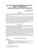 RỐI LOẠN LIPID MÁU TRÊN BỆNH NHÂN “GÚT” potx