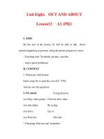 Giáo án Anh văn lớp 6 : Tên bài dạy : Unit Eight. OUT AND ABOUT Lesson13 A1 (P82) pps