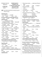 ĐỀ KIỂM TRA HỌC KỲ I NĂM HỌC 2010 – 2011 Môn: TIẾNG ANH (7 năm) lớp 12 THPT pdf