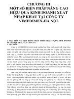 CHƯƠNG III MỘT SỐ BIỆN PHÁP NÂNG CAO HIỆU QUẢ KINH DOANH XUẤT NHẬP KHẨU TẠI CÔNG TY VIMEDIMEX-HÀ NỘI. potx