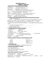 THE FIRST TEST (A) SUBJECT : ENGLISH 7 pps