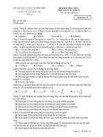 ĐỀ KIỂM TRA 1 TIẾT MÔN VẬT LÍ 12 - Mã đề thi 135 ppsx