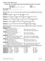 ĐỀ THI THỬ TỐT NGHIỆP TRUNG HỌC PHỔ THÔNG MÔN TIẾNG ANH (ĐỀ 6) ppsx