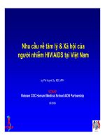 Bài giảng điều trị HIV - Nhu cầu về tâm lý & Xã hội của người nhiễm HIV/AIDS tại Việt Nam part 1 doc