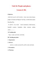 Giáo án Anh văn lớp 7 : Tên bài dạy : Unit 16: People and places. Lesson 4: B4. pps