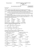 ĐỀ KIỂM TRA GIỮA KỲ I NĂM HỌC 2010 - 2011 MÔN: TIẾNG ANH - Mã đề thi 129 docx