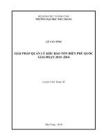 giải pháp quản lý khu bảo tồn biển phú quốc giai đoạn 2010 – 2014