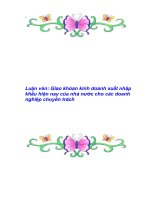 Luận văn: Giao khóan kinh doanh xuất nhập khẩu hiện nay của nhà nước cho các doanh nghiệp chuyên trách pps